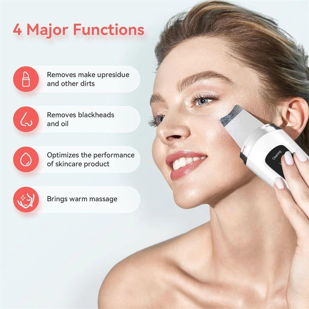 Ultrasonic Skin Scrubber – Rechargeable & Deep Cleaning