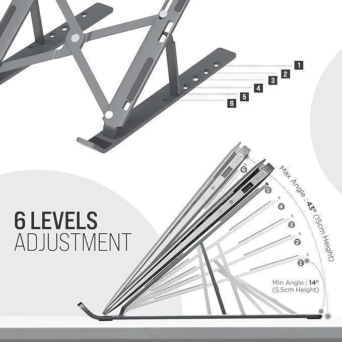 Portable Folding Laptop Stand – Adjustable Aluminum for Comfortable Viewing & Typing elitora 