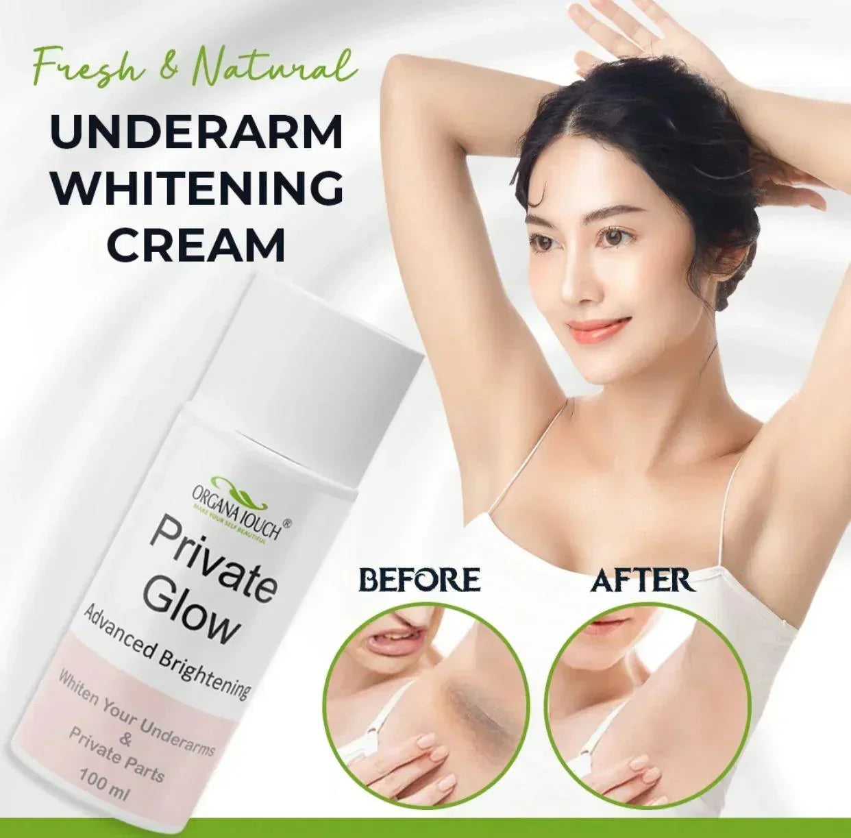 Organa Touch Underarm & Intimate Brightening Cream – Fresh & Natural Formula - elitora